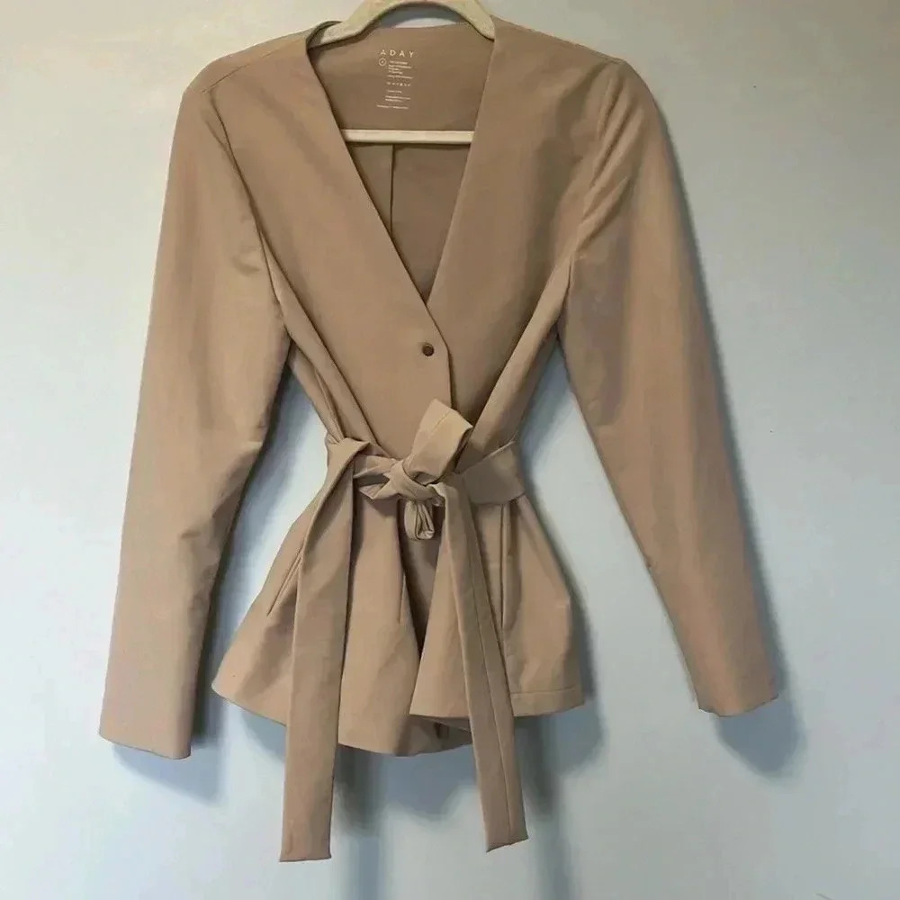 ADAY Trailblazer Belted Blazer in  Latte